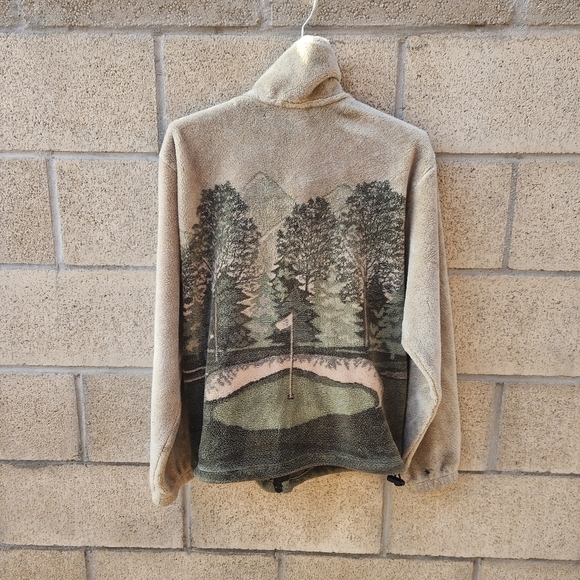 Milton Funwear Vintage Green Forest Fleece Oversized Jacket Womens Size S - Picture 4 of 9